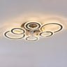 Unique Multi-Ring Geometric Flush Ceiling Fan Light Image - 7