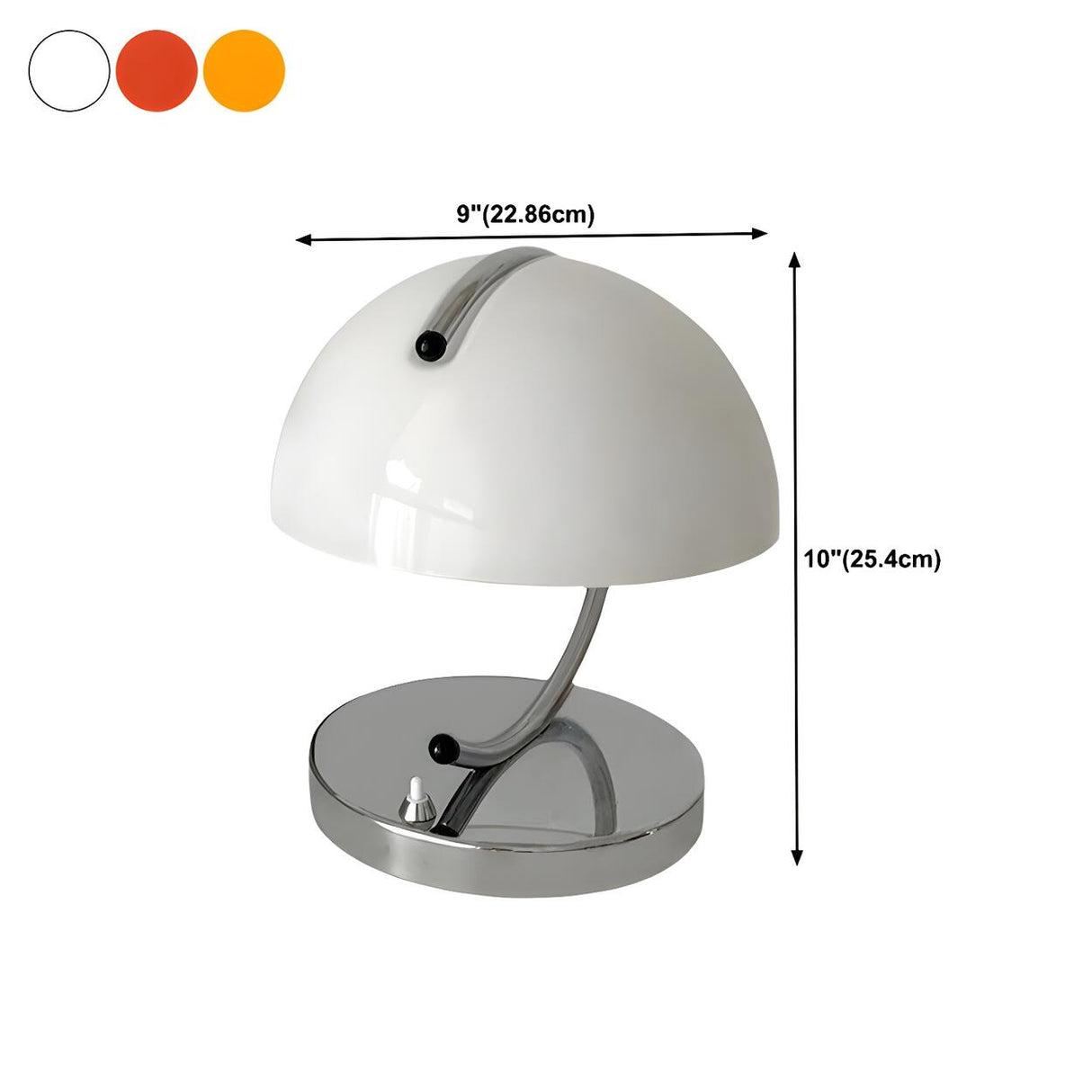 Unique Orange Circle Dome Shape Glass Decor Table Lamp 