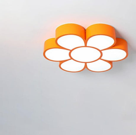 Unique Orange Flower LED Flush Mount Ceiling Light Image - 2