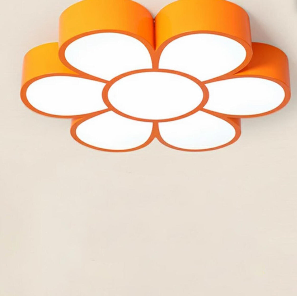 Unique Orange Flower LED Flush Mount Ceiling Light Image - 3