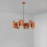 Unique Orange Metal AGO Cirkus Chandelier Light Fixture Image - 18