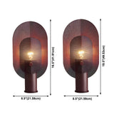 Unique Oval Grid Pink Metal Decorative Table Lamp #size