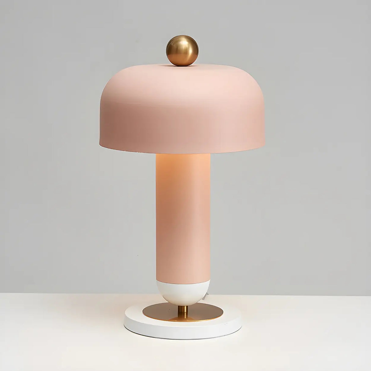 Unique Pink Metal Geometric Decor Bedroom Table Lamp Image - 1