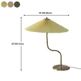 Unique Pleated Fabric Umbrella Curved Arm Table Lamp #size