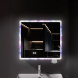 Unique Purple Light Mirror Medicine Cabinet with Shelves Image - 13