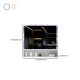 Unique Purple Light Mirror Medicine Cabinet with Shelves Image - 25