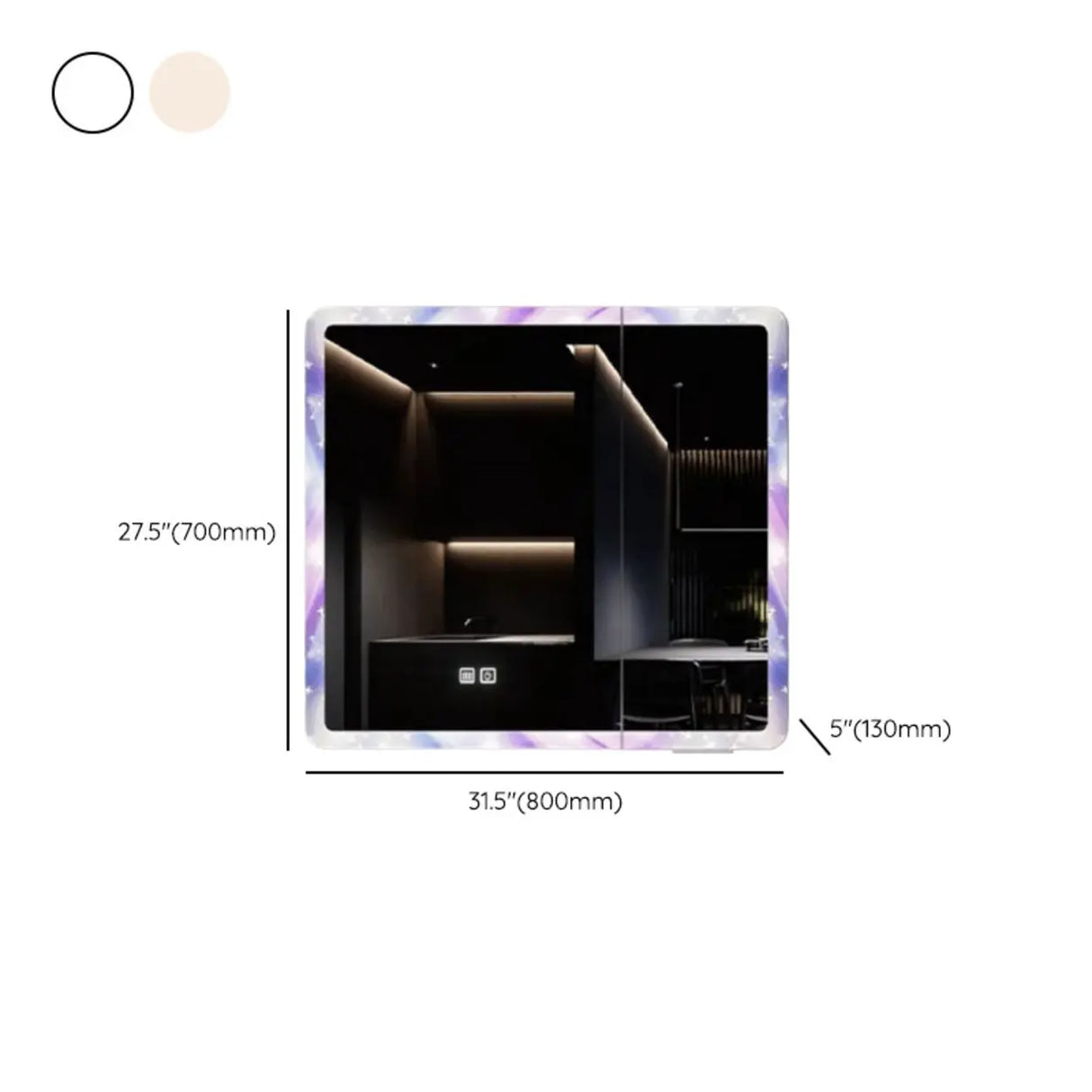 Unique Purple Light Mirror Medicine Cabinet with Shelves Image - 28