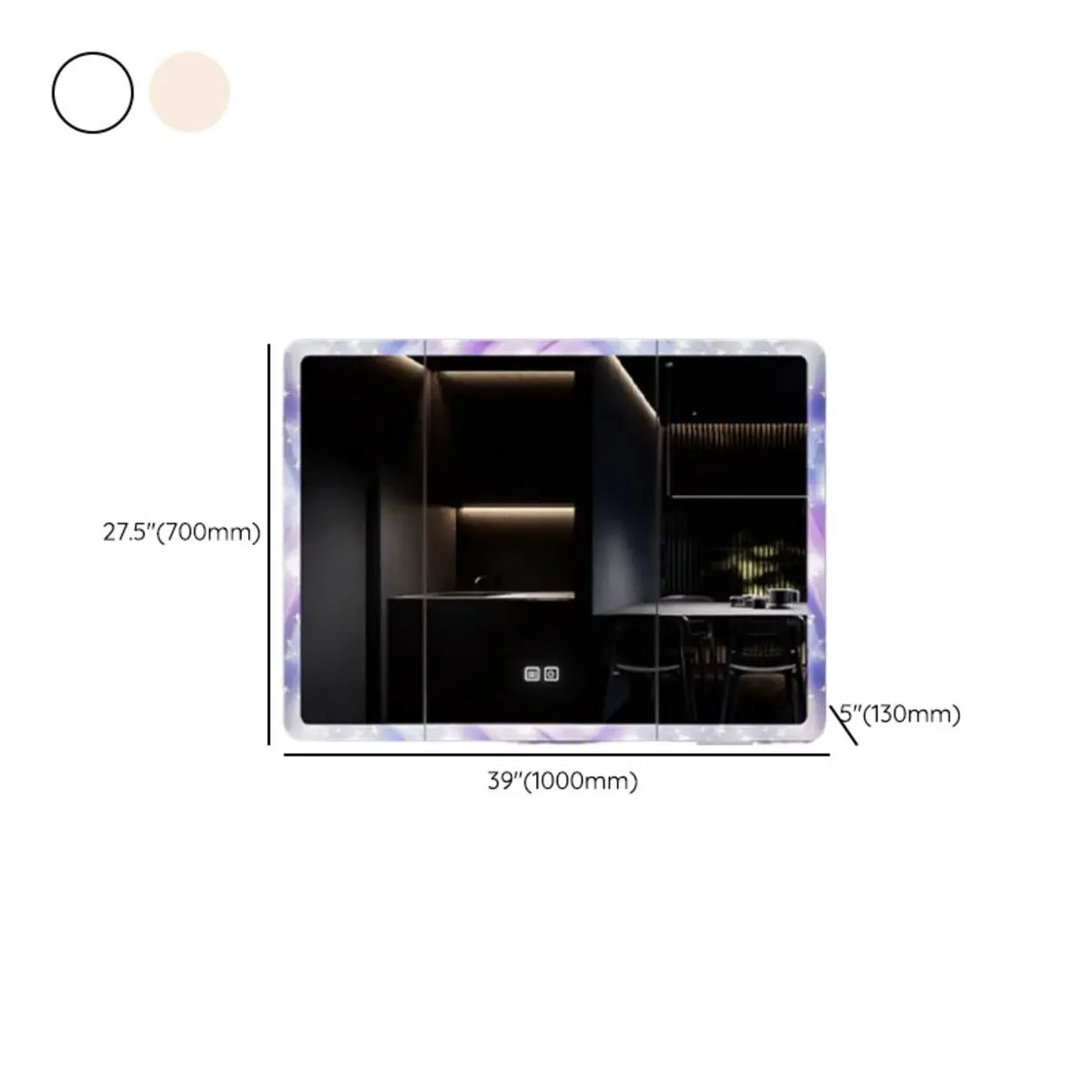 Unique Purple Light Mirror Medicine Cabinet with Shelves Image - 29