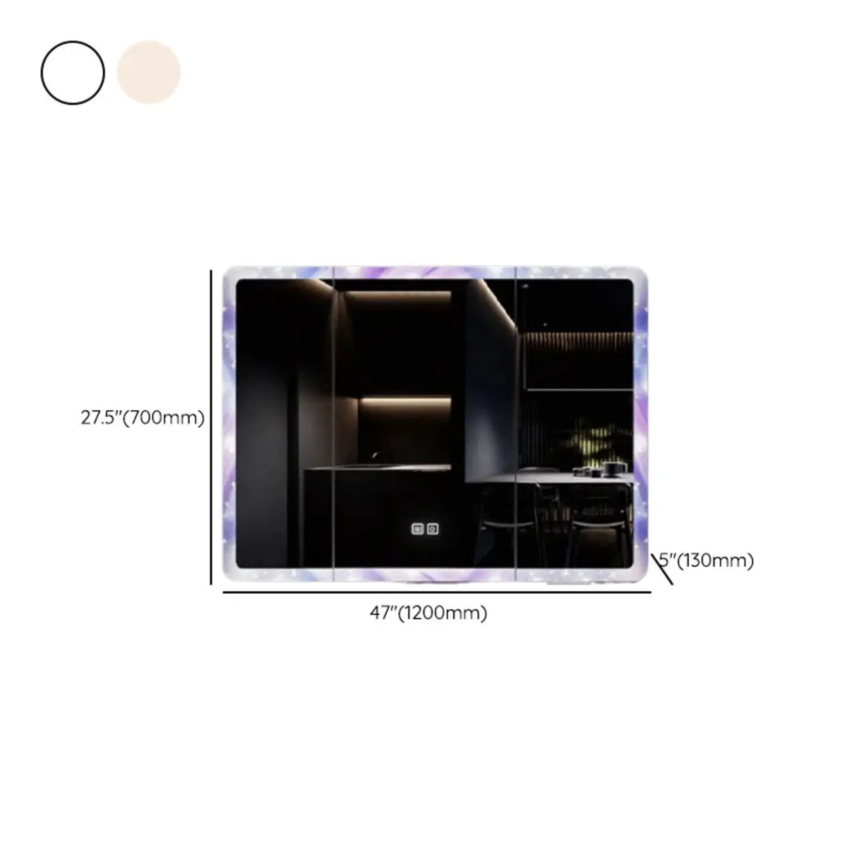 Unique Purple Light Mirror Medicine Cabinet with Shelves Image - 30