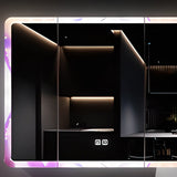 Unique Purple Light Mirror Medicine Cabinet with Shelves Image - 8