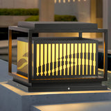 Unique Rectangular Metal Outdoor Table Lamp Warm Light Image - 1