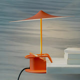 Unique Red Umbrella Bedroom Decor Metal Table Lamp Image - 6