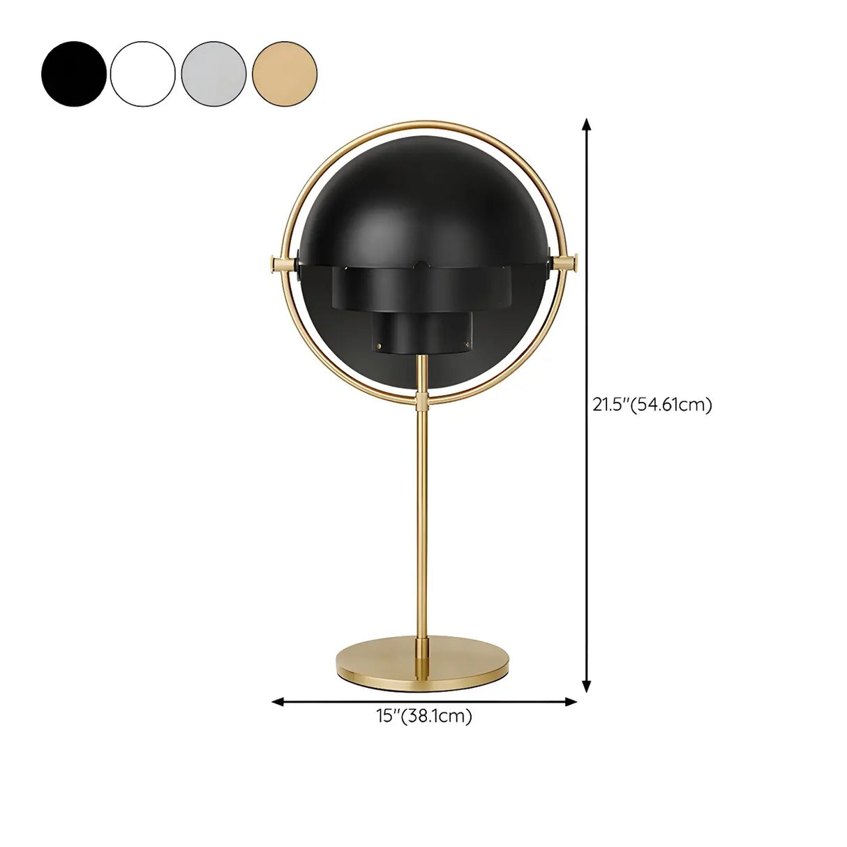 Unique Ring Silver Dome Multi-Layered Metal Table Lamp 