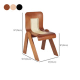 Unique Sculptural Rattan Wooden Armless Dining Chair #size