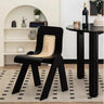 Unique Sculptural Rattan Wooden Armless Dining Chair Image - 3