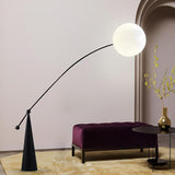 Unique Spherical Shade and Arched Metal Floor Lamp Image - 12