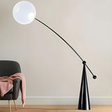 Unique Spherical Shade and Arched Metal Floor Lamp Image - 13