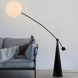 Unique Spherical Shade and Arched Metal Floor Lamp Image - 20