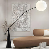 Unique Spherical Shade and Arched Metal Floor Lamp Image - 21