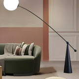 Unique Spherical Shade and Arched Metal Floor Lamp Image - 9