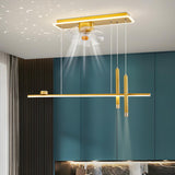 Unique Square Modern Remote Pendant Fan with Light Image - 14