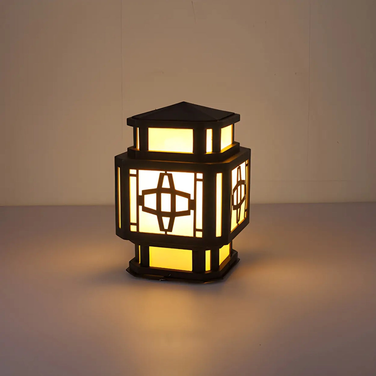 Unique Stylish Garden Lantern Pillar Outdoor Table Lamp Image - 11