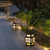 Unique Stylish Garden Lantern Pillar Outdoor Table Lamp Image - 13