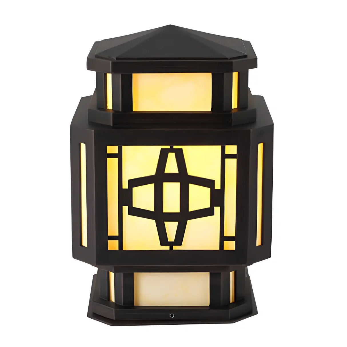 Unique Stylish Garden Lantern Pillar Outdoor Table Lamp Image - 5