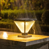 Unique Triangular Glass LED Post Outdoor Table Lamp Image - 11