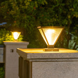 Unique Triangular Glass LED Post Outdoor Table Lamp Image - 12