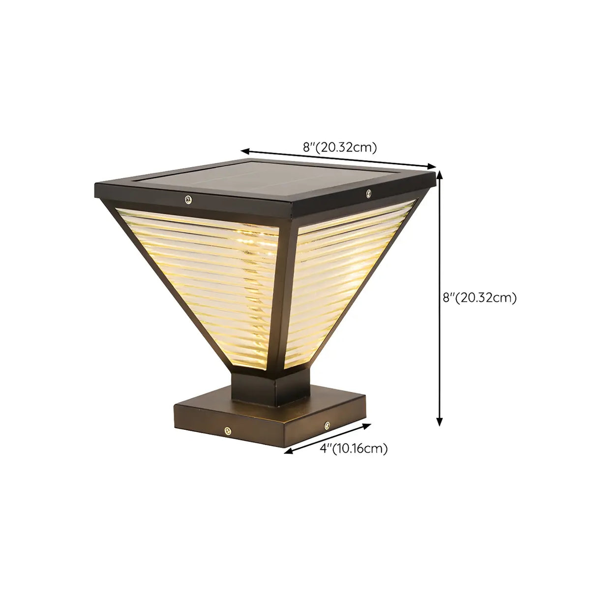 Unique Triangular Glass LED Post Outdoor Table Lamp 