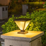 Unique Triangular Glass LED Post Outdoor Table Lamp Image - 2