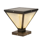 Unique Triangular Glass LED Post Outdoor Table Lamp Image - 5