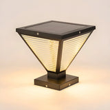 Unique Triangular Glass LED Post Outdoor Table Lamp Image - 6