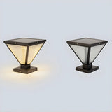 Unique Triangular Glass LED Post Outdoor Table Lamp Image - 7