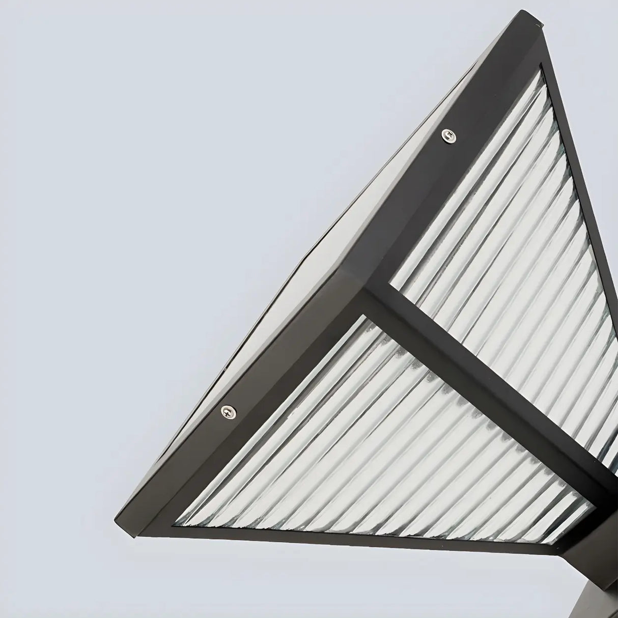 Unique Triangular Glass LED Post Outdoor Table Lamp Image - 9