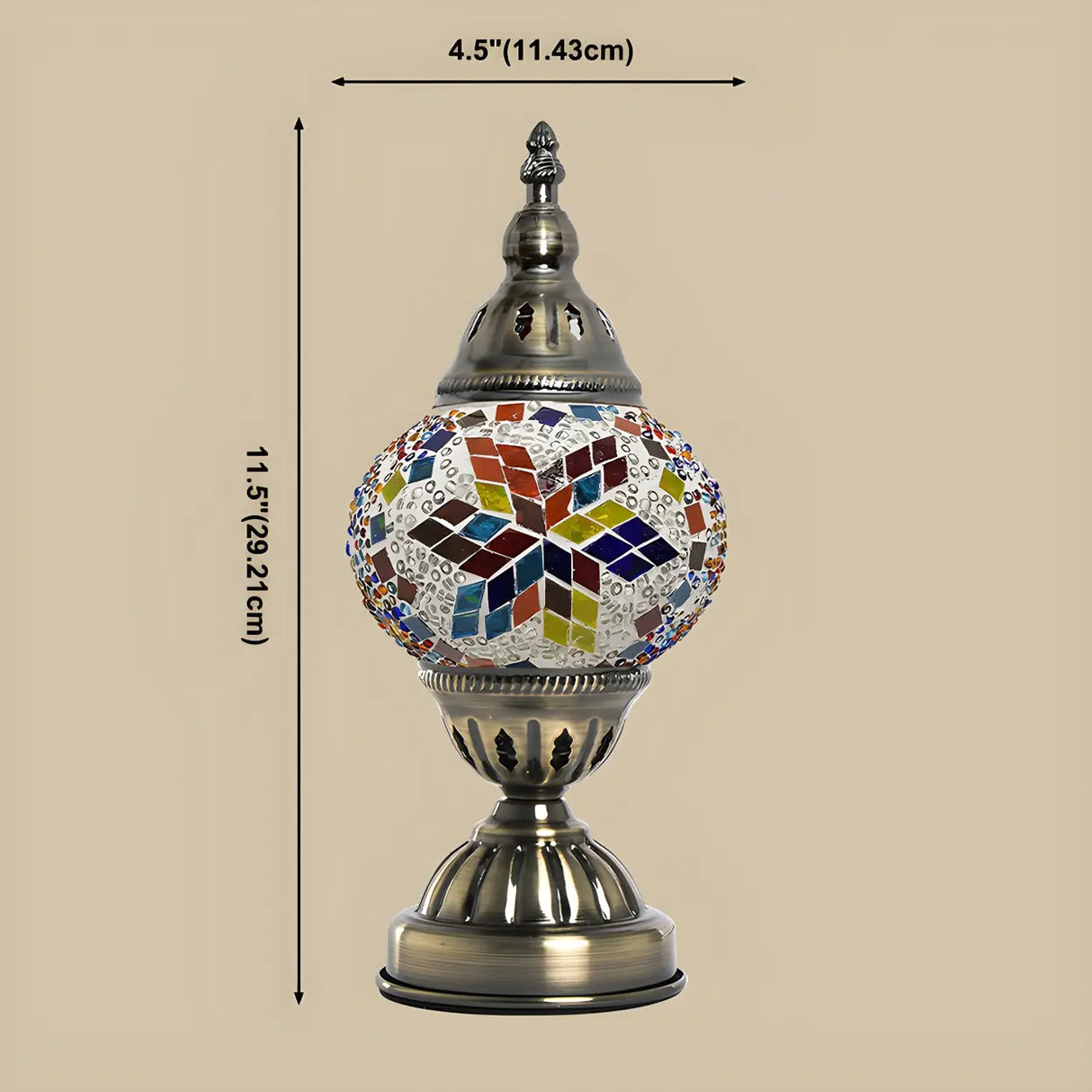 Unique Turkish Mosaic Stained Glass Stand Table Lamp 