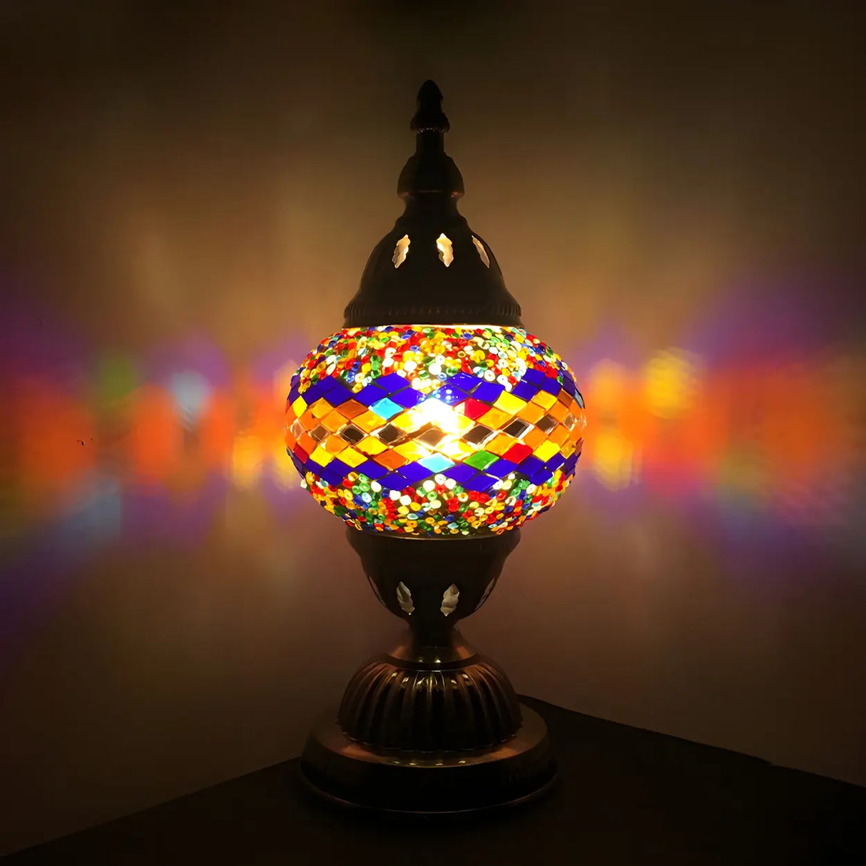 Unique Turkish Mosaic Stained Glass Stand Table Lamp Image - 4