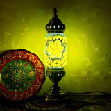 Unique Turkish Mosaic Standing Glass Bedside Table Lamp Image - 17