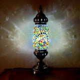 Unique Turkish Mosaic Standing Glass Bedside Table Lamp Image - 4