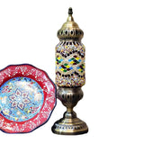 Unique Turkish Mosaic Standing Glass Bedside Table Lamp Image - 9