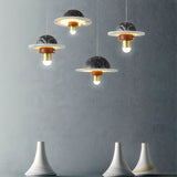 Unique UFO Modern Black Marble Dining Room Pendant Light Image - 3