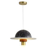 Unique UFO Modern Black Marble Dining Room Pendant Light Image - 5