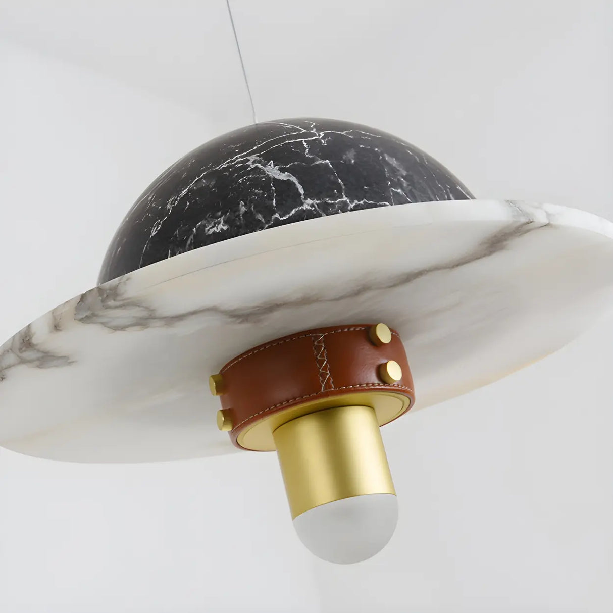 Unique UFO Modern Black Marble Dining Room Pendant Light Image - 8