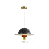 Unique UFO Modern Black Marble Dining Room Pendant Light #size