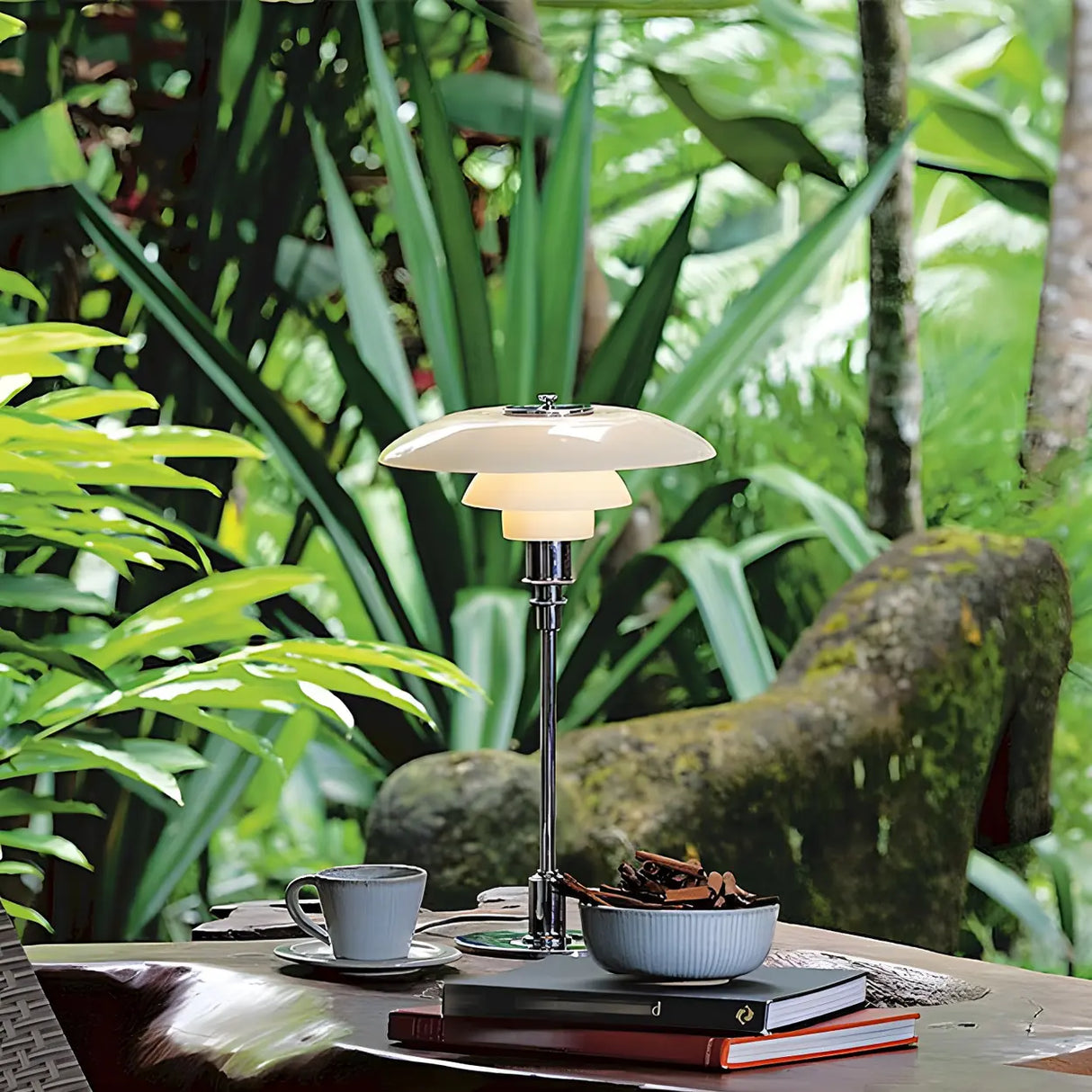 Unique Umbrella Multi-Layer Glass Decor Table Lamp Image - 13