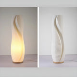 Unique White 3D Geometric Ambient Wooden Floor Lamp Image - 13