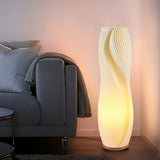 Unique White 3D Geometric Ambient Wooden Floor Lamp Image - 14