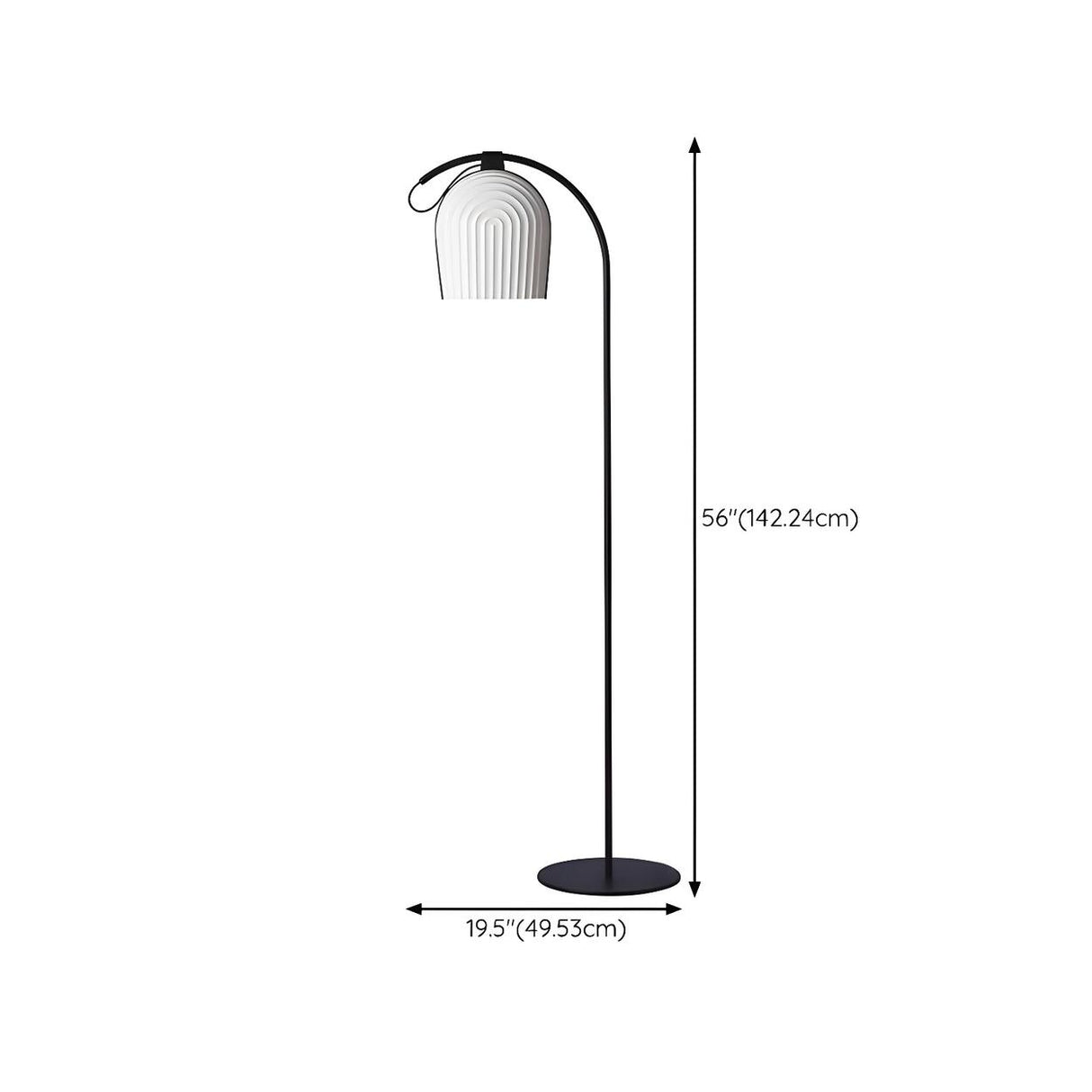 Unique White Barrel and Arch Metal LED Floor Lamp 