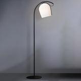 Unique White Barrel and Arch Metal LED Floor Lamp Image - 8